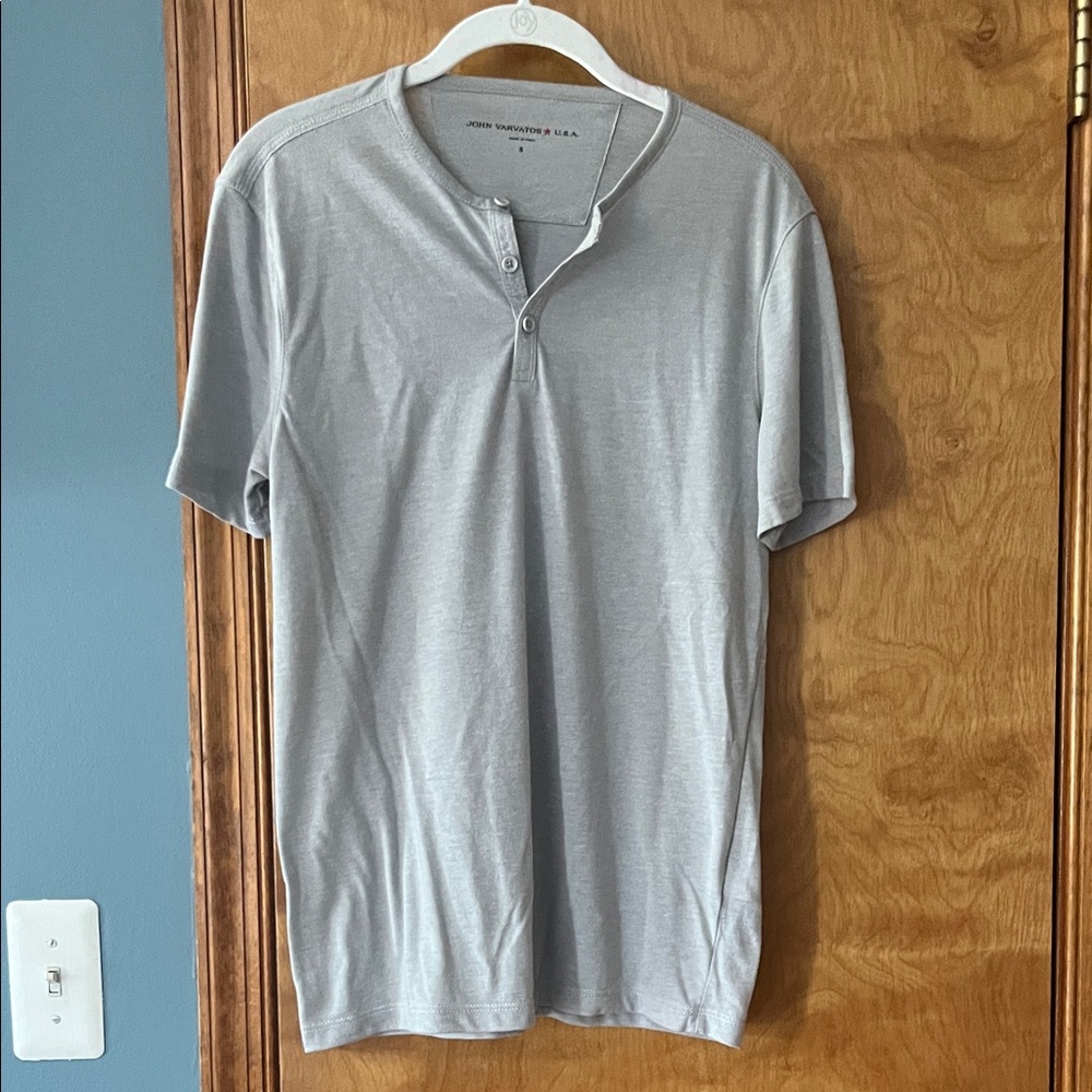 John Varvatos Gray Short Sleeve Henley